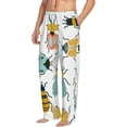 thumbnail image 2 of Uemuo Colorful Insects Pattern Men's Wide Leg Palazzo Lounge Pants with Pockets Light Weight Loose Comfy Casual Pajama Pants-Medium, 2 of 9