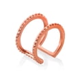 thumbnail image 4 of ELYA Jewelry Women's Polished Studded Edges Rose Gold Open Cuff Ring, 4 of 4