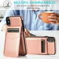 thumbnail image 4 of Compatible with iPhone XS Max Case Wallet with Credit Card Holder, Premium PU Leather Magnetic Clasp Kickstand Heavy Duty Protective Shock Absorbing Phone Cover for iPhone XS Max, Rosegold, 4 of 7