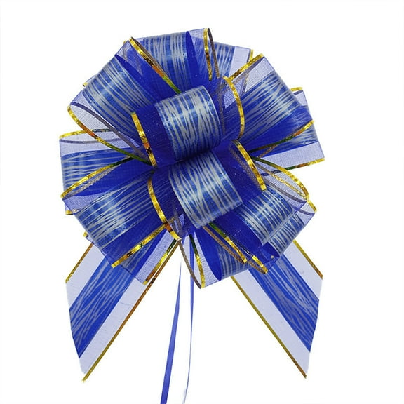 HUONA 20Pcs Gift Wrap Pull Bows Large Pull Bow Gift Wrapping Bows for Gift Basket Gift Bag Box Wrapping Decor Florist Packaging Wedding Ornaments Blue