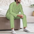 thumbnail image 7 of Kdxio Green Gingham Men’s Pajama Set Pajamas For Men 2 Piece PJ Set with Men Pajama Pants and Long Sleeve T-Shirt Lounge Set-Medium, 7 of 7