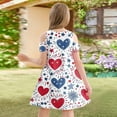 thumbnail image 4 of XADYUY Toddler Girls 4th Of July Dress Love Heart Firework Printed Patriotic Dresses Casual A-Line Short Sleeve TShirt Dress Cute Pleated Independence Day Skirt for 4-14t Kids,13-14 Years Red, 4 of 6