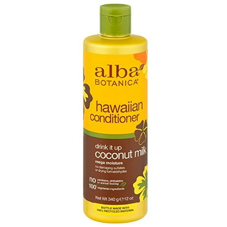 3 Pack Alba Botanica Hawaiian Conditioner, Coconut Milk Mega Moisture 12 Oz Each