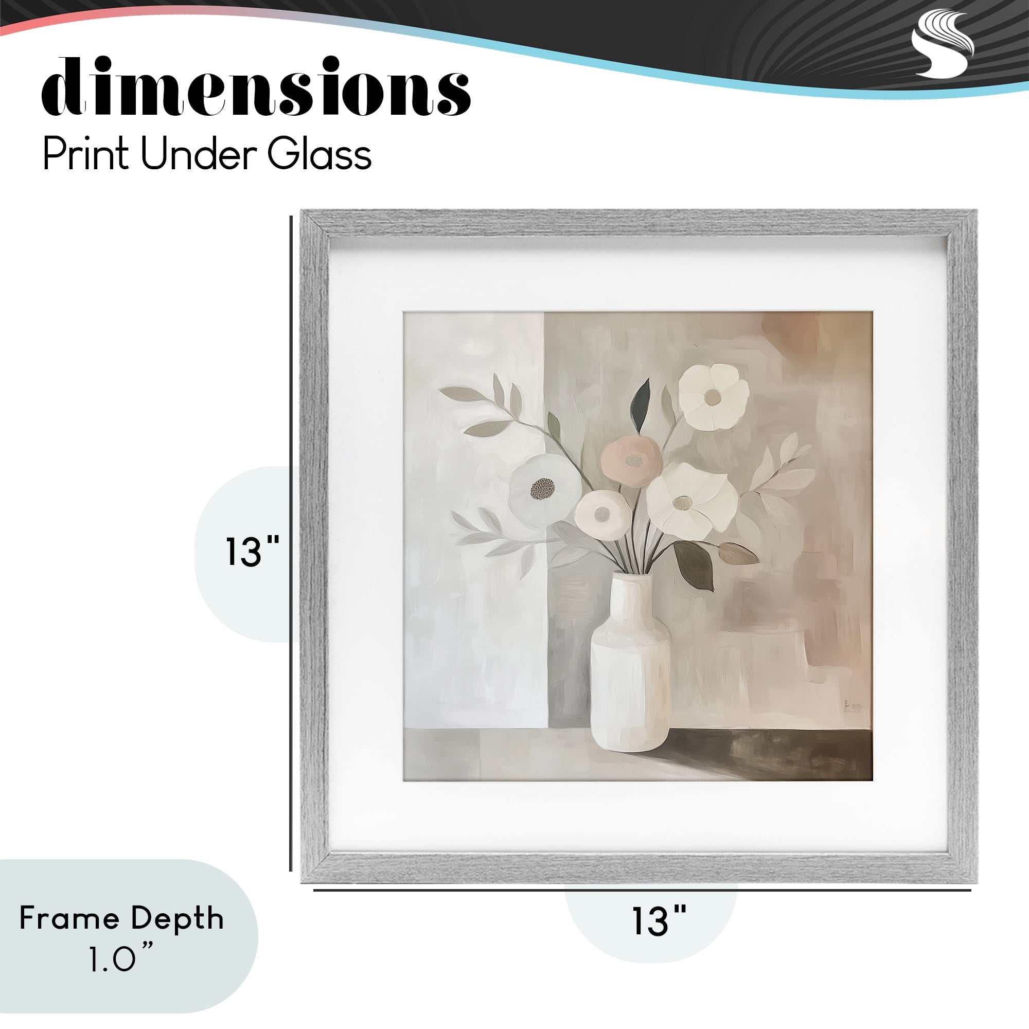 Stupell Industries Minimalist Muted Flower Vase Gray Framed Print Under Glass, design by Heidi Kuntz