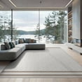 thumbnail image 2 of ODIKA 8'x10' Washable Area Rug Neutral Interlocking Boho Geometric Minimalist Farmhouse Ivory for Dining Room, Large Office, Lounge, Non-Slip Chair-Friendly Mat, 2 of 7