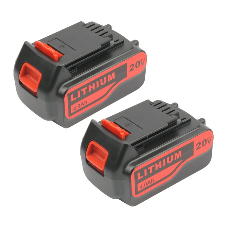2X 20V 4.0Ah For Black and Decker 20 Volt Lithium Battery LBXR20 LST220  LBX20 US