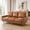 Brown, variant on Koby Home 74" Loveseat Couch, Small Space 3 Seater Faux Leather Mid-Century Sofa, Brown