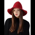 thumbnail image 1 of Sombrero de de Lana para Mujer, de Ala , Tejido A Mano, Ideal para Decorar Fiestas de Halloween. Azufaifo Rojo M, 1 of 6