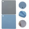 thumbnail image 4 of PAMINGONO 2Pcs Heat Resistant Mat Blue Silicone Water for Family Dinner, 4 of 8
