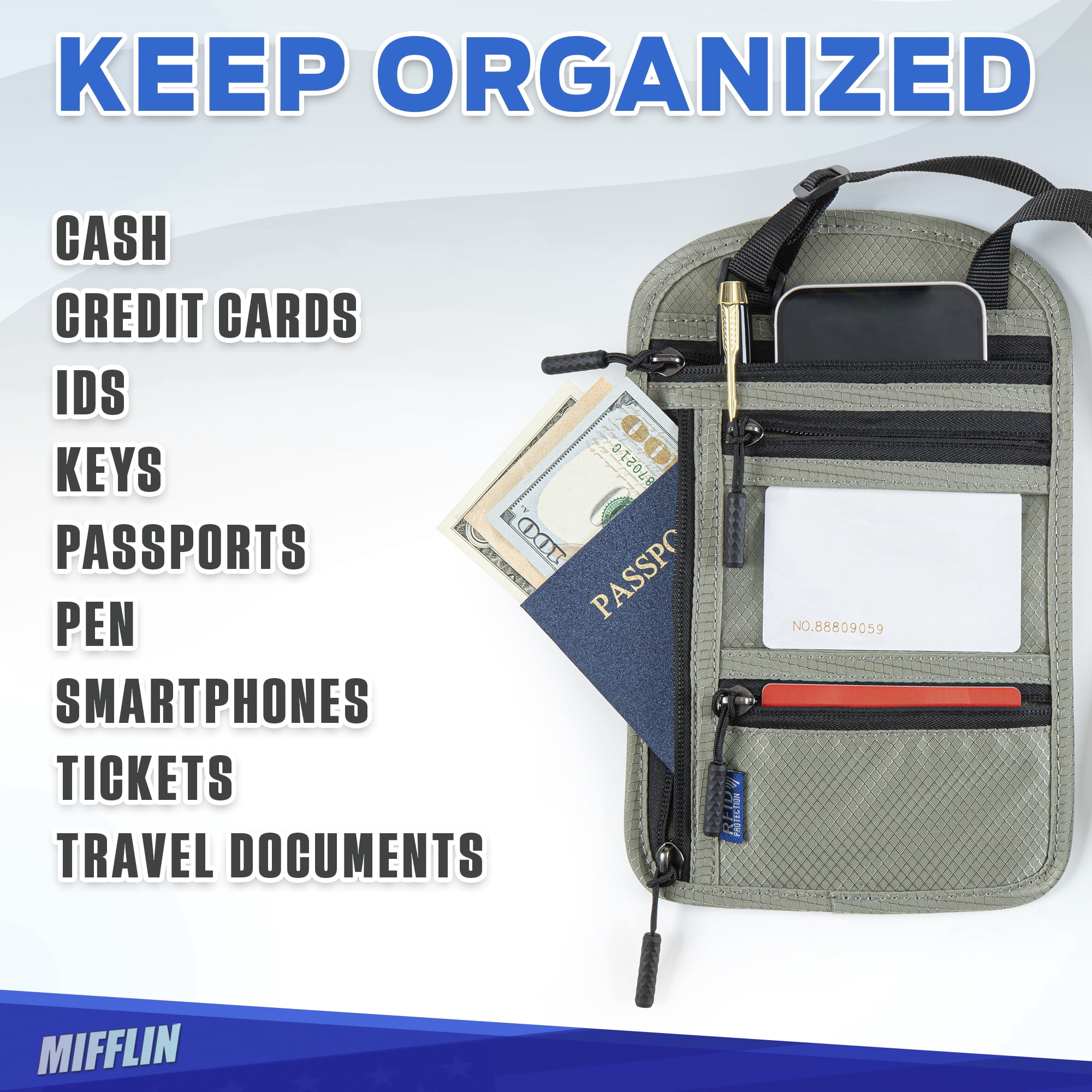 IronSeals Travel Neck Wallet – Tactical Nylon Passport Holder With Card Slots, Phone Pocket & Adjustable Lanyard-348996