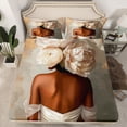 thumbnail image 2 of Homewish Black Girl 3pcs Twin Sheet Sets For Teens Female Adults,Chic Flowers Twin Fitted Sheet,Fashion Modern Breathable Flat Sheet,Lightweight Room Decor, 2 of 7