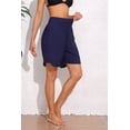 thumbnail image 6 of Sociala Womens Solid Swim Boardshorts High Waisted Sporty Swimsuit Bottoms with Pockets, 6 of 7