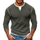 thumbnail image 2 of pstuiky Camiseta de hombre falsa de dos piezas de doble capa de moda empalmada de manga larga camisa base de hombre de manga larga con cuello en V Top/camiseta de hombre, 2 of 4