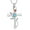 Light Blue, variant on Rose Flower Cross Necklace for Ashes Stainless Steel Cremation Jewelry for Ashes Gem Blue Zircon Urn Necklace for Men Women Ash Holder Cross Ashes Jewelry