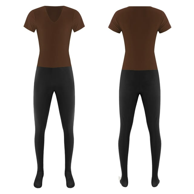 Sholeno Combinaison Athlétique une Pièce pour Hommes, Couleur Contrastée, Marron TG