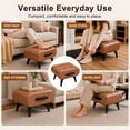 thumbnail image 4 of Leumius Faux Leather Ottoman with Hidden Storage Space,Modern Foot Stool with Handle and Metal Legs for Living Room Bedroom,Orange, 4 of 10