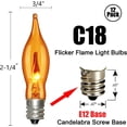 thumbnail image 4 of Bombillas de repuesto de llama parpadeante naranja, bombilla de vela de llama C18, bombillas de candelabro de llama E12 para luces de cadena de Navidad de Halloween, lámparas de vela de ventana eléctr, 4 of 4