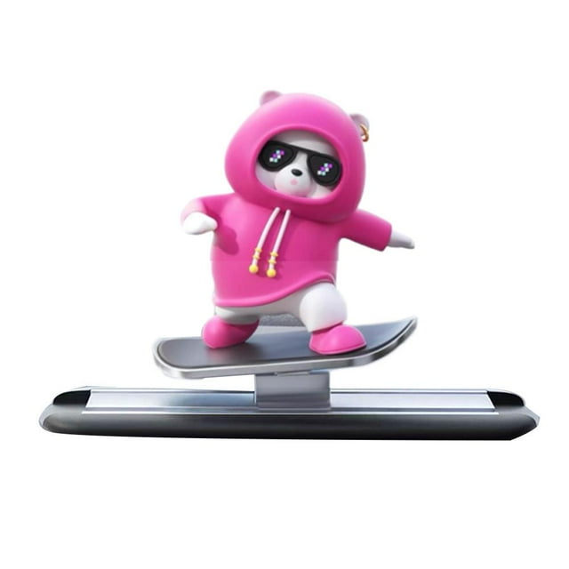 SharkTRUE Smooth Sliding, Stylish Skateboard Bear Ornament for Car Decor