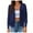 Navy, variant on GEWSEY Women's Long Sleeve V-Neck Button Down Cardigan Knit Shrugs Sweater (Navy, L)