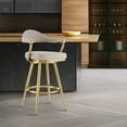 thumbnail image 4 of Justin 26" Swivel Counter Stool with Gold Brushed Stainless Steel and Taupe Fabric, 4 of 12