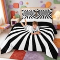 thumbnail image 3 of Erosebridal Abstract Geometric Stripes Queen Comforter Set,Minimalist Striped Comforter Sets Queen,Black Reversible,3pcs,1 Comforter and 2 Pillowcases, 3 of 7