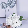 thumbnail image 2 of Coolmade 6 Big Heads Hydrangeas Flowers Fake Silk Hydrangea Artificial Flower Arrangements Bridal Bouquet Wedding Party Garden Home Decor (White), 2 of 6