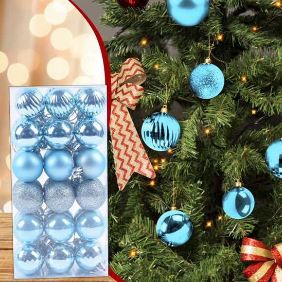 SIfdSeng Hanging Decorations Outdoor Witch 36 Christmas Ornaments with Christmas Balls Christmas Ball Ornaments Shatterproof Balls for Christmas Tree Decoration Golden Birthday Party Decorations