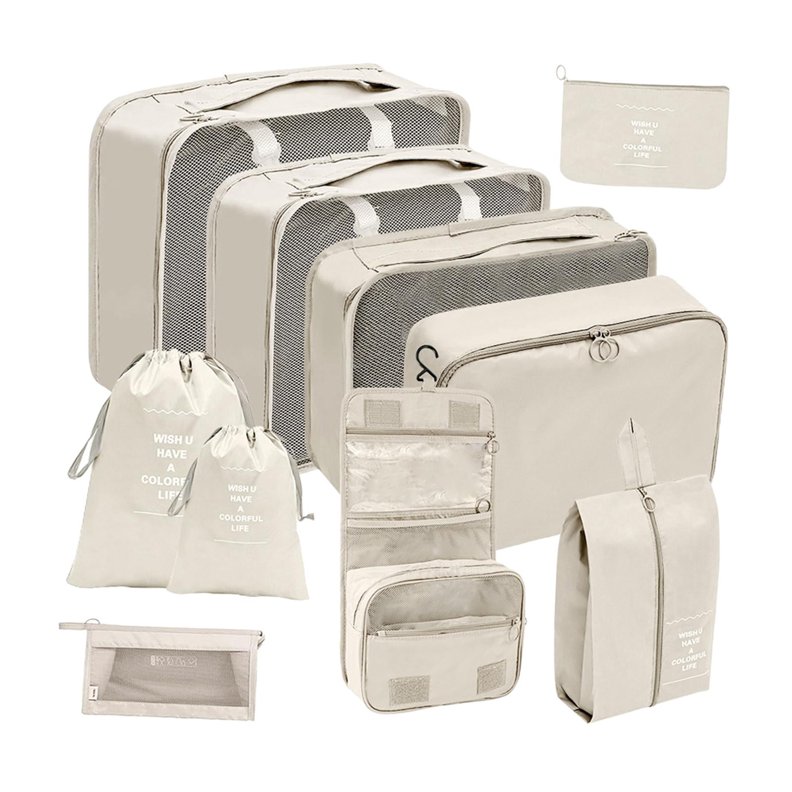 10Pcs Packing Cubes Shoes Bag Clothes Storage Bags for Travel Totes Suitcase