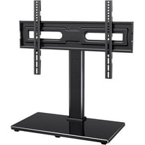 MountFTV Universal Table Top TV Stand for 32-80" Flat Screen TVs with 9 Height Adjustable,Universal Tabletop tv stand with Alloy Steel Glass Base, Max 600x400mm, Holds up to 110 lbs