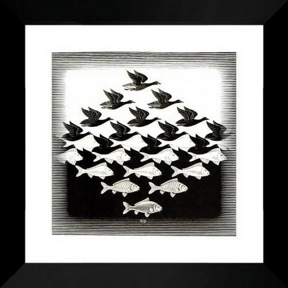 FrameToWall - Sky and Water I 20x20 Framed Art Print by M.C. Escher