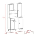 thumbnail image 3 of FM FURNITURE Venice 90 Pantry Cabinet with Six Doors Engineered Wood White, 3 of 10