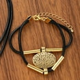 thumbnail image 4 of Pulseras para mujer, regalos para mujer, collar vintage bohemio de metal de doble capa, pulsera de cuerda de cera de aleación de cobre, conjunto para mujer, pulsera de aleación, 4 of 5