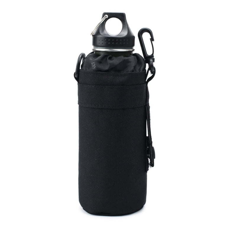 2-Pack Molle Water Bottle Holder Pouch | Nylon Drawstring Bottle Carrier With Mesh Bottom For Backpacks, Belts