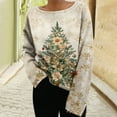 thumbnail image 5 of Women's Fashion Long Sleeve Christmas Snowman Snowflake Print Jacket Cardigan for Fall and Winter, Cozy and Festive, Ideal as Christmas Sweaters for Women and Christmas Gifts,Beige,Size L, 5 of 6