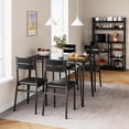 thumbnail image 3 of 5-Piece Dining Table Set for 4, Small Square Table with 4 Upholstered Chairs, Space-Saving Dinette Set for Apartment, Kitchen, or Home Office, 3 of 9