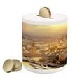 thumbnail image 1 of Cityscape Piggy Bank, Westminster Aerial View Thames River and London Urban Scene Panoramic, Ceramic Coin Bank Money Box for Cash Saving, 3.6" X 3.2", Multicolor, by Ambesonne, 1 of 4