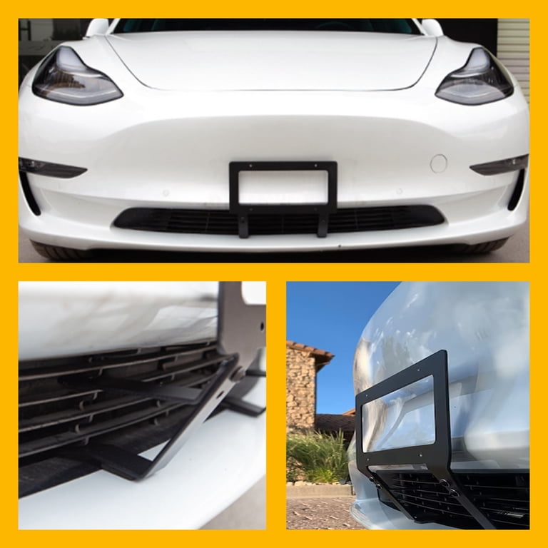 Front License Plate Holder For Tesla Model 3 (2017-2023) - No Drill, No Adhesive, Easy Snap-On Mount