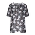 thumbnail image 5 of Mode Décontractée pour Femmes Chemises Imprimées Manches Courtes Tee-Shirts Amples Tunique Blouse Hauts pour Femmes Hauts Manches Courtes pour Femmes Imprimé Floral Hauts pour Femmes, 5 of 5