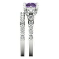 thumbnail image 3 of 3.06 ct Brilliant Round Cut Alexandrite 18K White Gold Solitaire with Accents Engagement Bridal Wedding Ring Band Set size 10.75, 3 of 7