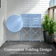 thumbnail image 6 of Best Choice Products 3-Piece Small Bistro Set, Folding Patio Furniture Set of 2 Chairs and Table - Light Blue, 6 of 9
