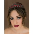 thumbnail image 2 of Tiaras y coronas rojas para mujer, tiara de boda para novia, corona de princesa de cristal, tocado de cumpleaños, accesorios para el cabello, 2 of 5