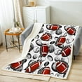 thumbnail image 2 of American Football Boys Blanket, Rugby Throw Blanket for Teens Kids Sports Theme Fleece Blanket Baseball Basketball Volleyball Print Fuzzy Blanket Soft Microfiber Sherpa Blanket 40"X50", 2 of 5