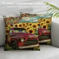 thumbnail image 3 of Orinice Rustic Farmhouse Throw Pillow Covers Red Truck Vintage Sunflower Lettering Cotton Linen Cushion Cover Decorative Pillow Case for Home Car Couch  White, 3 of 5