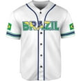 thumbnail image 2 of Personalized Brazil Baseball Jersey Shirt Brasil Brazilian Flag Bandera Bandeira Jersey Soccer for Men and Women (3XL), 2 of 4
