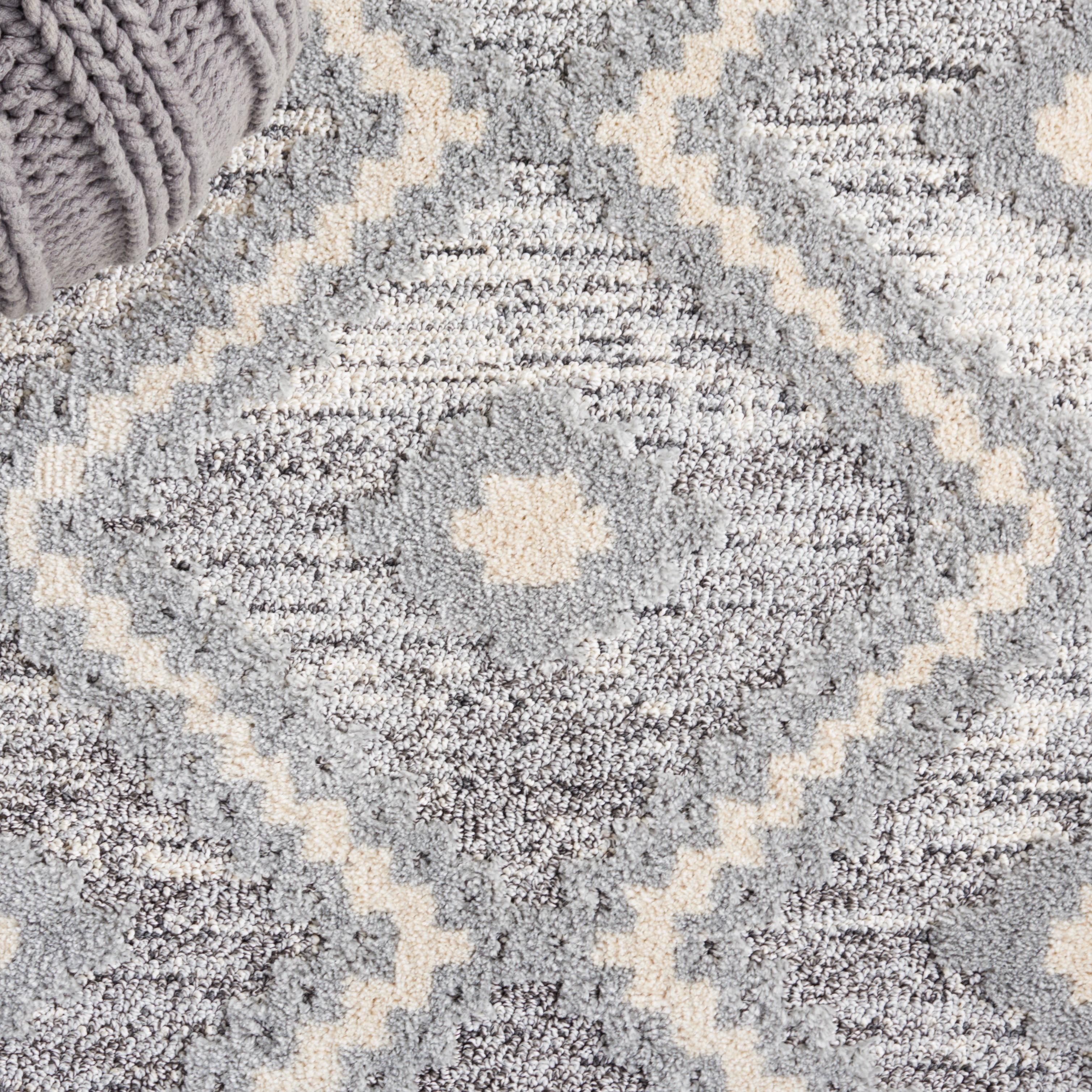 SAFAVIEH Martha Stewart Lucia Shag Area Rug, Grey/Ivory, 5'1" x 7'6"