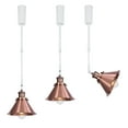 thumbnail image 1 of FSLiving Adjustable Height Track Pendnat Light H-Type Retractable Lift Track Spotlight with Telescoping Rod Adjustable Gimbaled Lamp-Post Halo Track Industrial Cone Lamp, Rose Gold - 3 Lights, 1 of 7