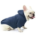thumbnail image 3 of Luxtrada Winter Dog Hoodie Sweatshirts with Pockets Warm Dog Clothes for Small Dogs Chihuahua Coat Clothing Puppy Cat Custume (Navy,S), 3 of 9