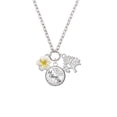 thumbnail image 2 of Delight Jewelry Silvertone White and Yellow Flower Let Things Go Fall Zoey Charm Necklace, 28", 2 of 4