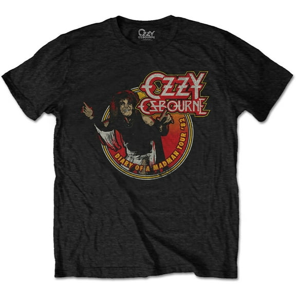 Ozzy Osbourne Unisex T-Shirt Diary of a Mad Man Tour 1982 (Small)