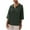 Army Green, variant on ShomPort 3/4 Sleeve Shirts for Women Casual Lapel Blouses Solid Color Babydoll Tops Pullovers